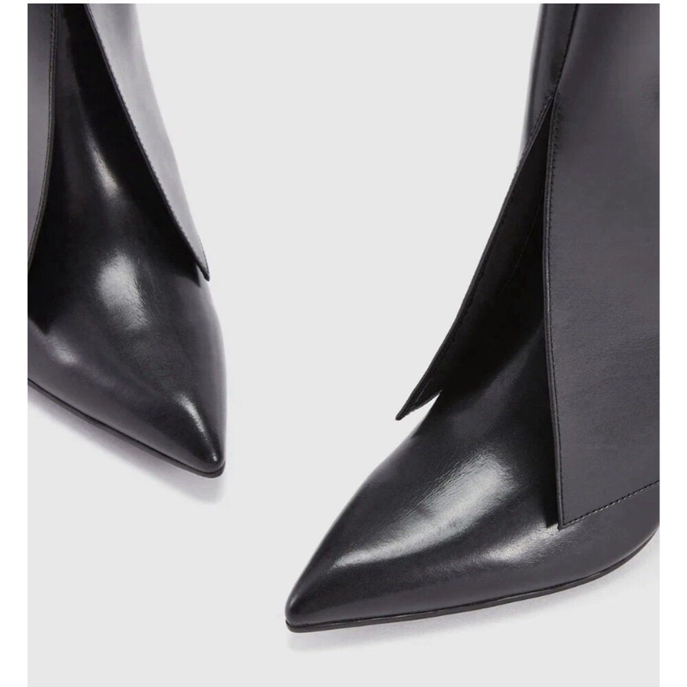 NWT Urban Revivo Tall Riding Boots Womens Black Heeled Fold Over - Picture 3 of 6